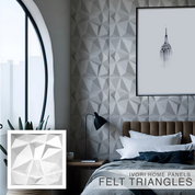 IVORI™ Felt Triangles Lux Wall Panel (6 pc set)