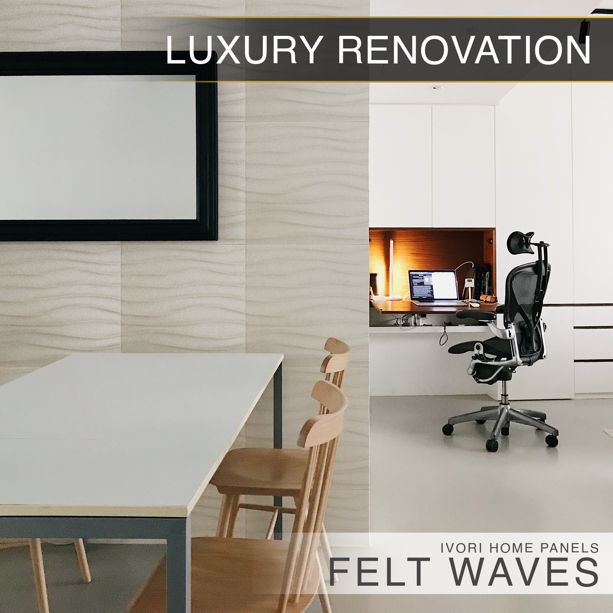 IVORI™ Felt Waves Lux Wall Panel (6 pc set)