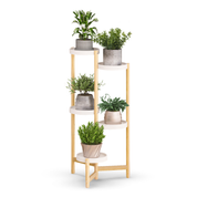 Bamboo Haven 5-Tier Corner Plant Stand: Greenery Display Rack