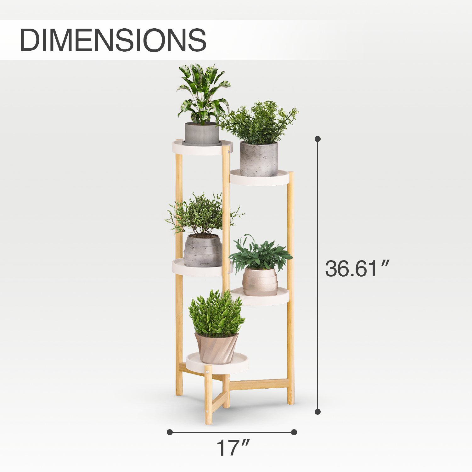 Bamboo Haven 5-Tier Corner Plant Stand: Greenery Display Rack