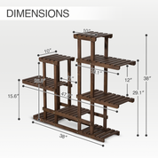 Verdura Oasis Tiered Wood Plant Showcase 7-Tier