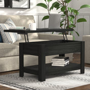 Concealed Transitional Wood Rectangle Lift Top Coffee Table