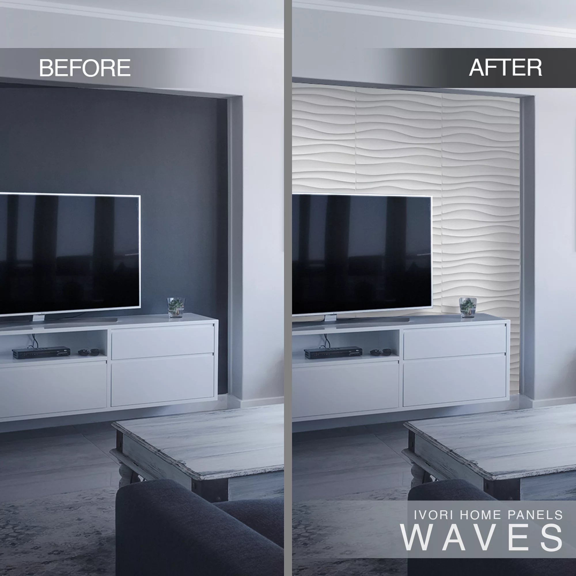 IVORI™ Waves Deluxe Wall Panel  (12 pc set)